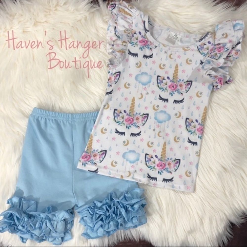 Baby Girl 2pc. 🦄 Unicorn 🦄 Shorts Set